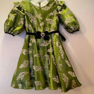 Stunning green and gold a special occasion dress for sale.